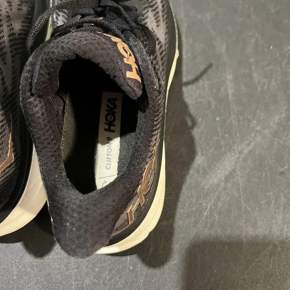 Hoka One One Clifton 9 Womens 6.5 Black Rose Gold Running Cushioned Sneakers